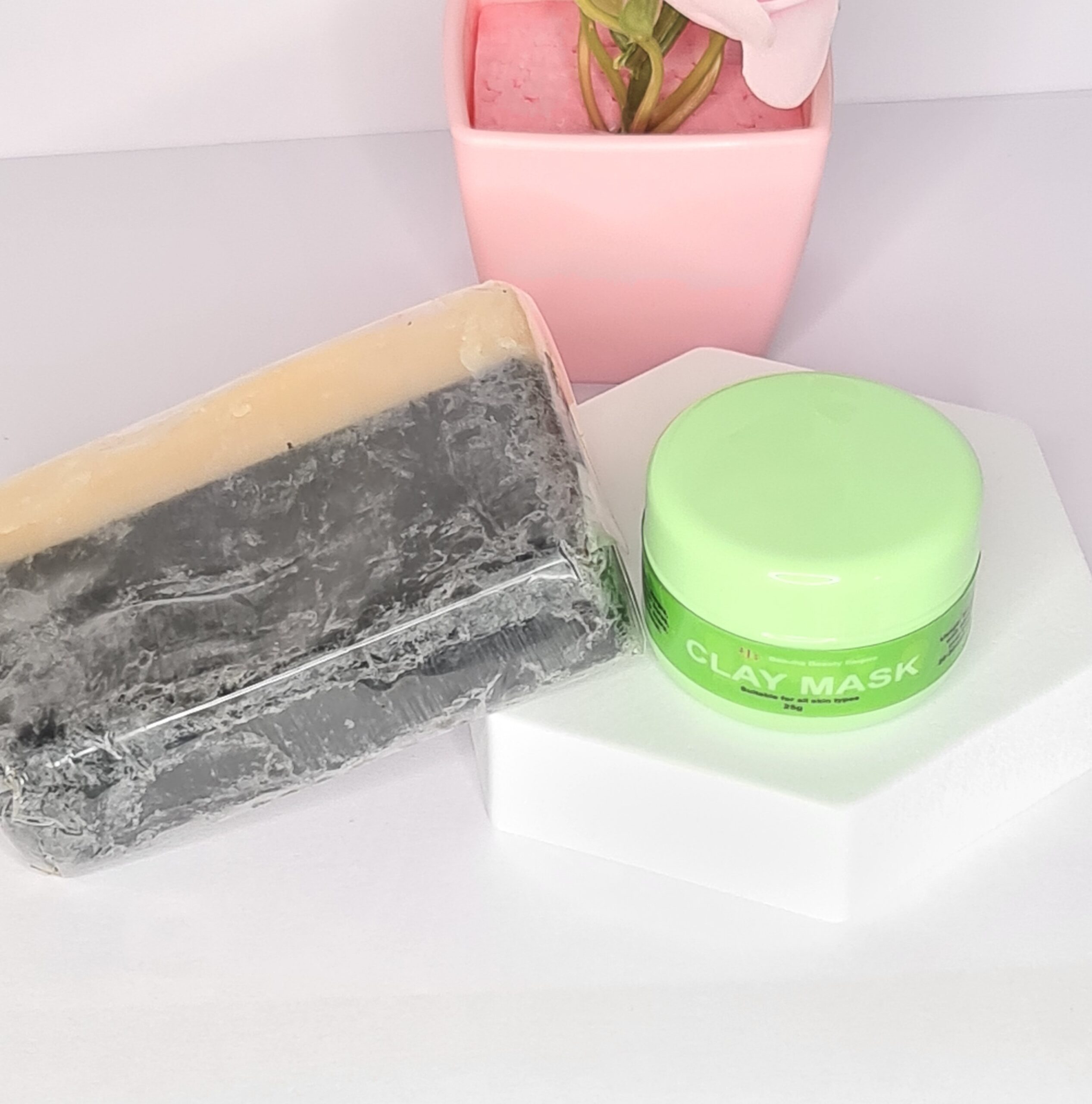 Clay mask + Coal and milk face Soap 2n1.Acne,pimples, texturize skin repair