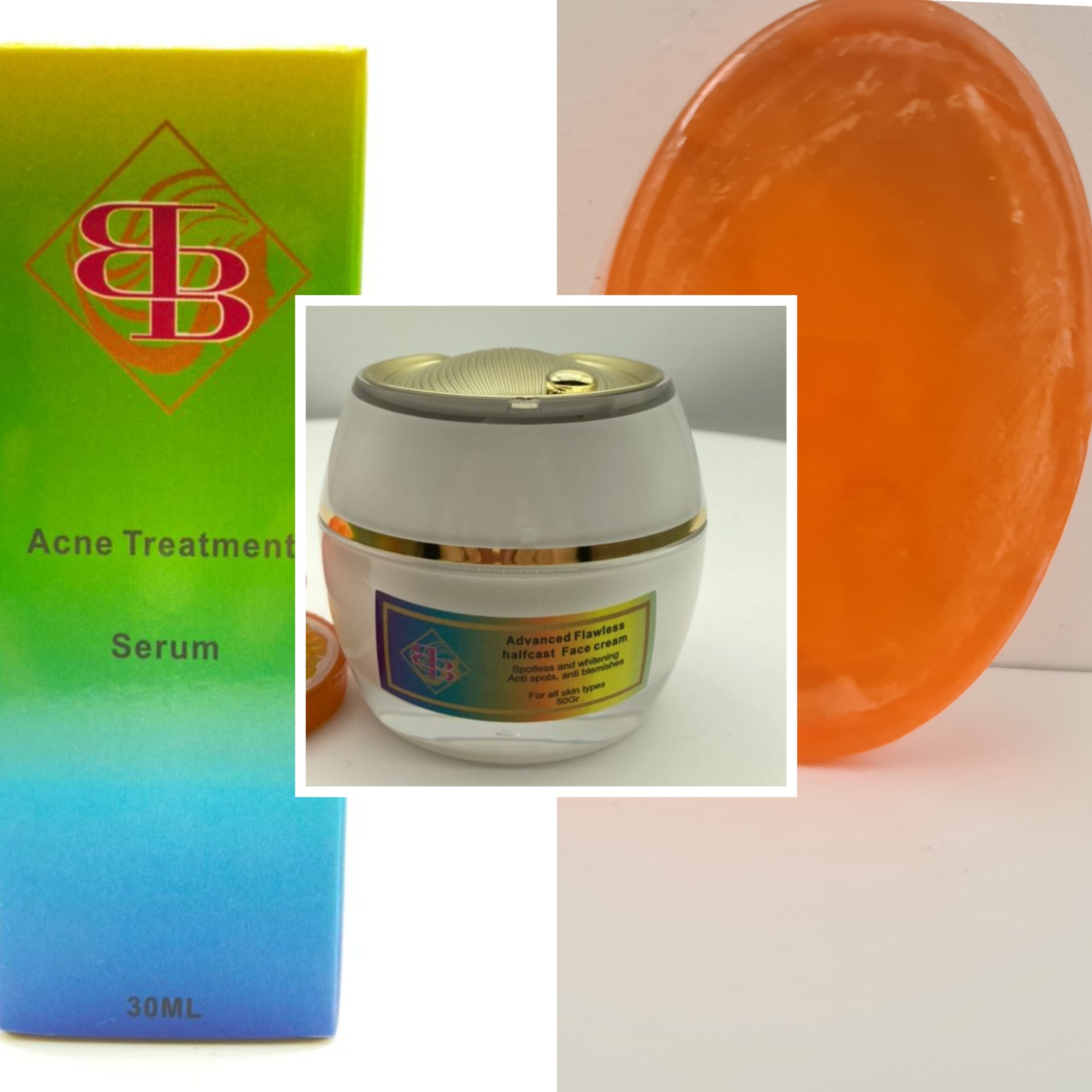 Acne and pimple Treatment Trio set. Face Cream + Soap +Serum