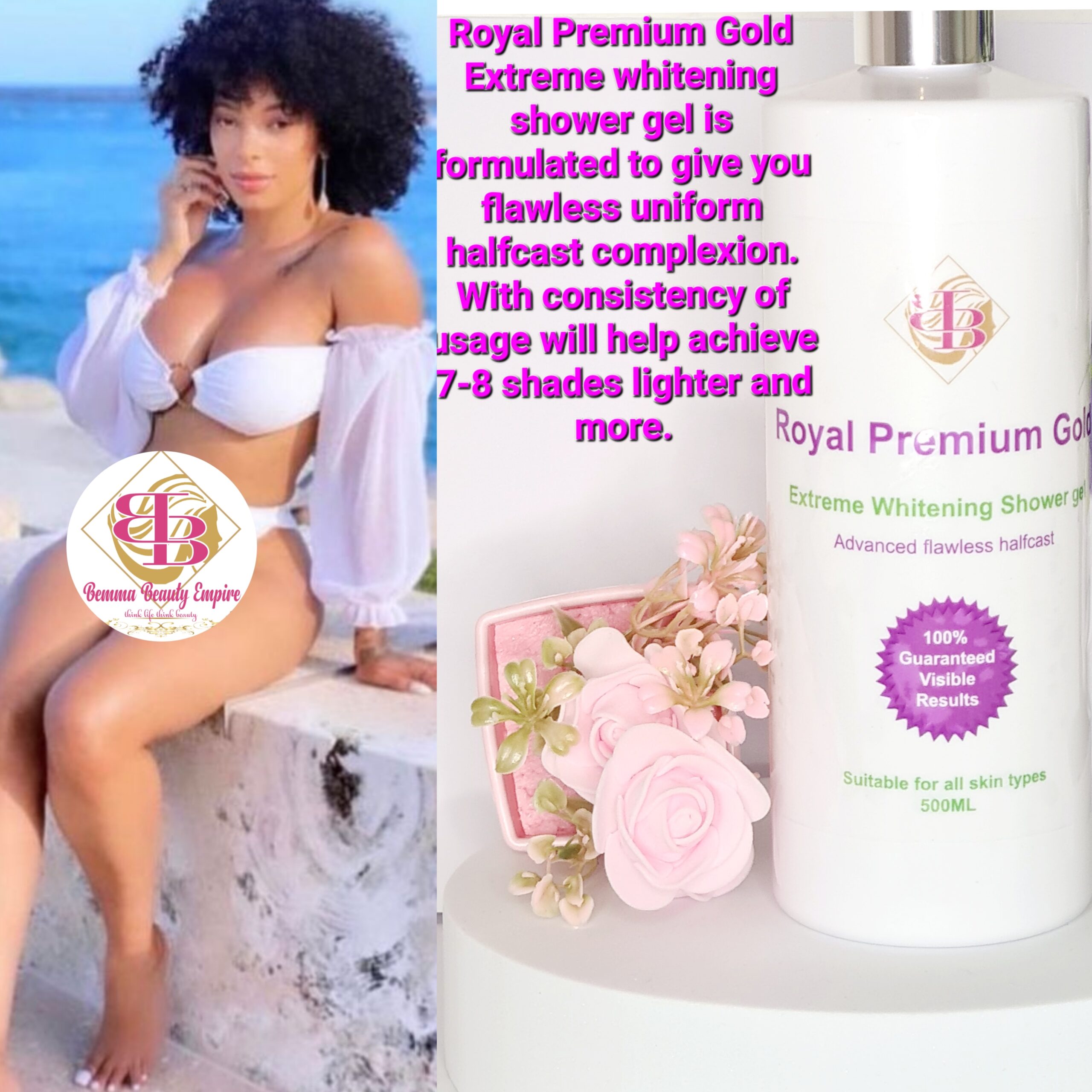 Royal Premium Gold Luxury Intense whitening body lotion+ Serum 2n1 New Formula - Image 2