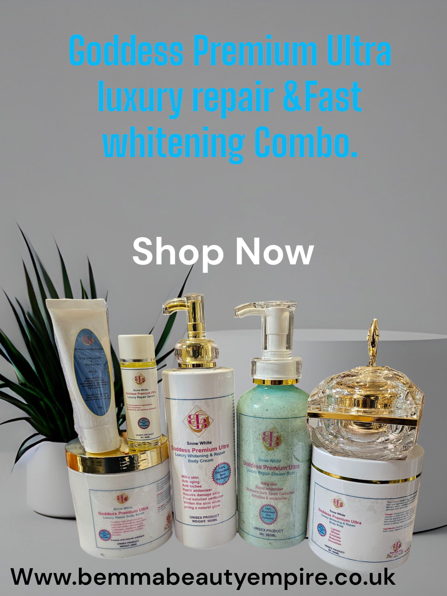 Goddess Premium Ultra Luxury Repair & Fast Whitening (snow white) 7n1 Combo.