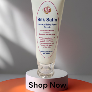 Silk Satin Luxury Face Scrub. Instant smoothness.