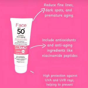 Cosmo SPF 50+ Anti-Aging Cream with Turmeric and Liquorice UVA +UVB Broad Spectrum 100ml