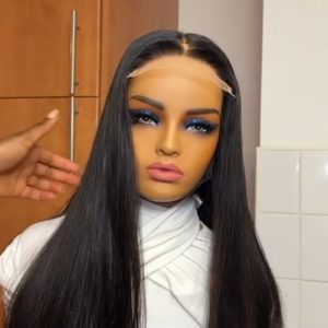 Raw virgin human hair sdd 22inches straight 5by5 closure
